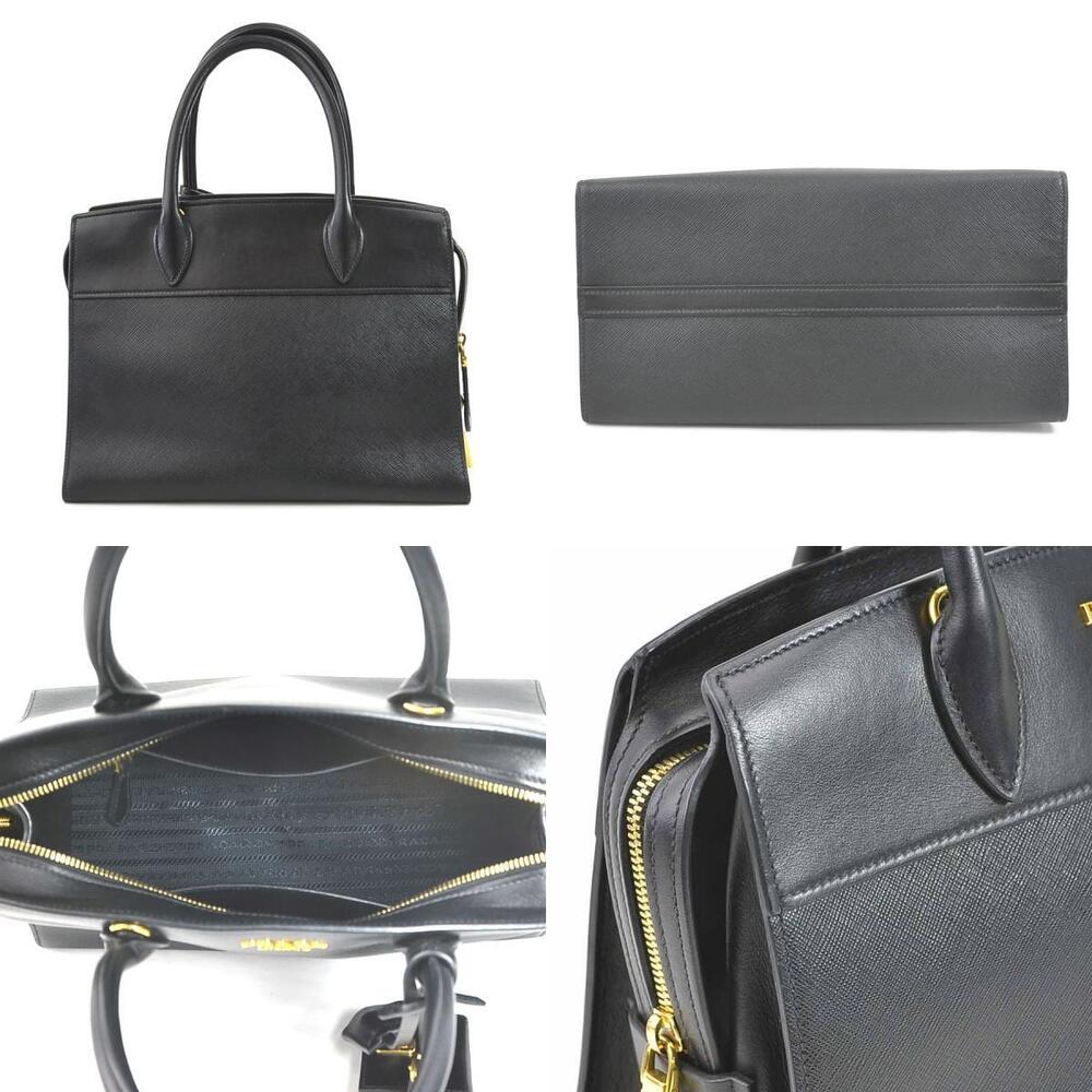 Prada Esplanade Saffiano City Calf leather handbag Black - Picture 3 of 4